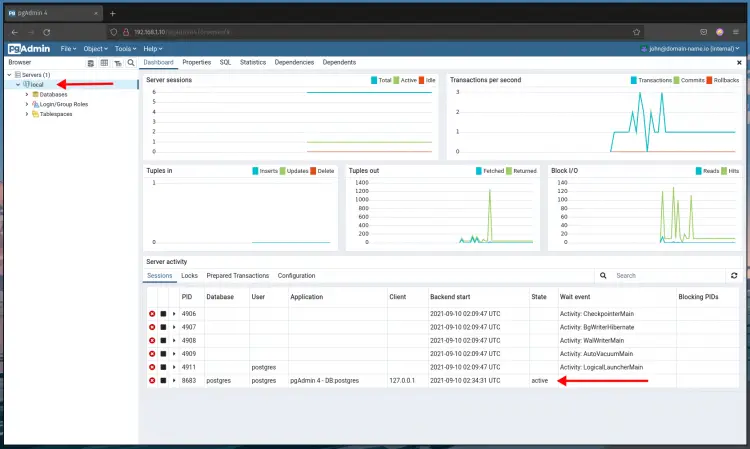 Connected to PostgreSQL Server