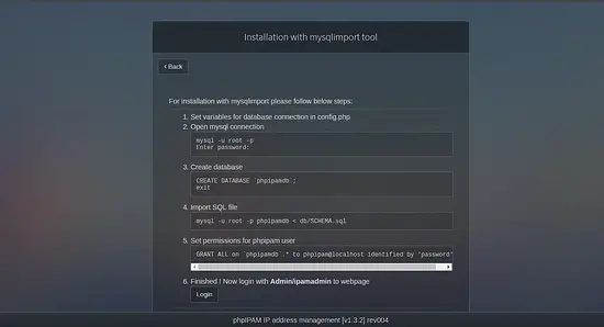 Import mysql structure