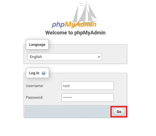 login phpmyadmin