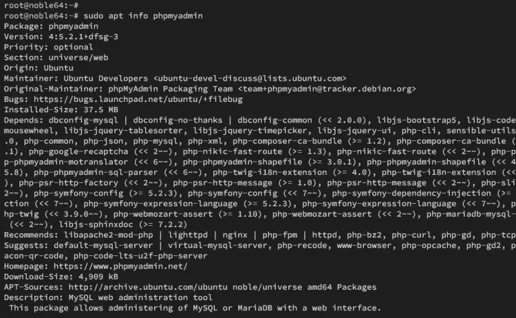 install phpmyadmin