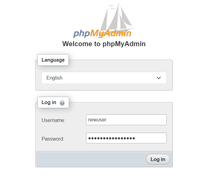 login phpMyAdmin