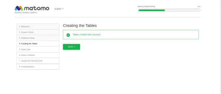 Creating database tables