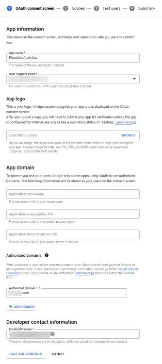 OAuth Consent Screen
