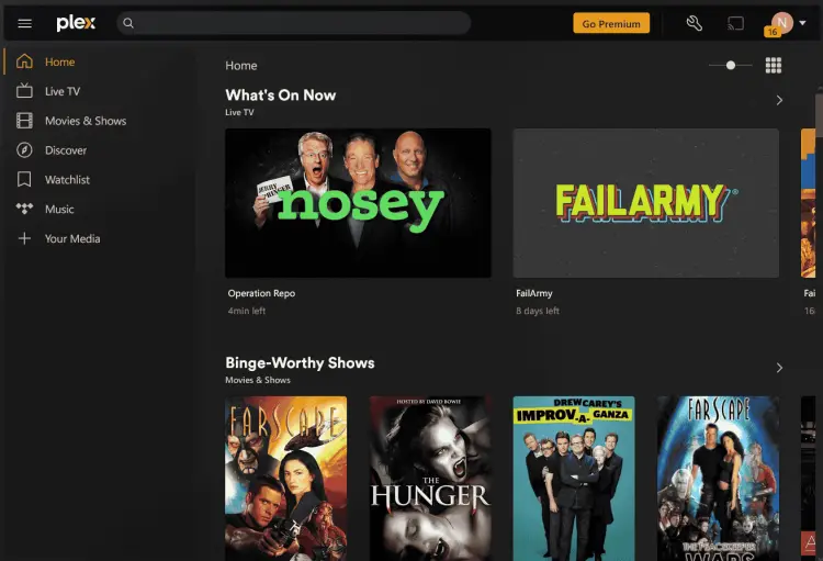 plex dashboard