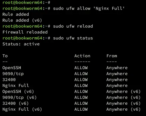 add ufw nginx