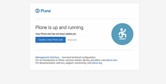 Plone CMS is up and running