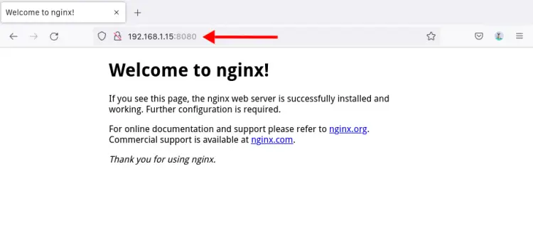 Container web based on Nginx image is running