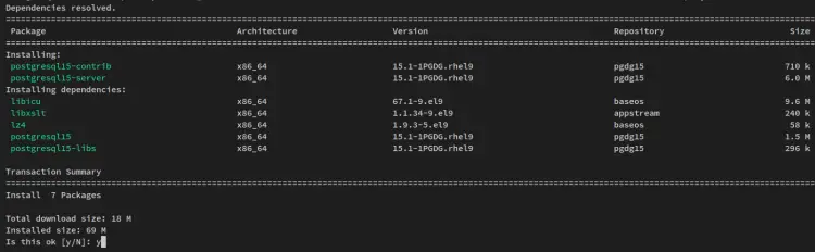 install postgresql 15