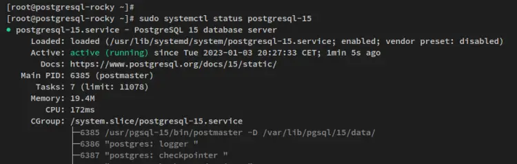 verify postgresql