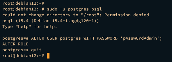 change postgres password