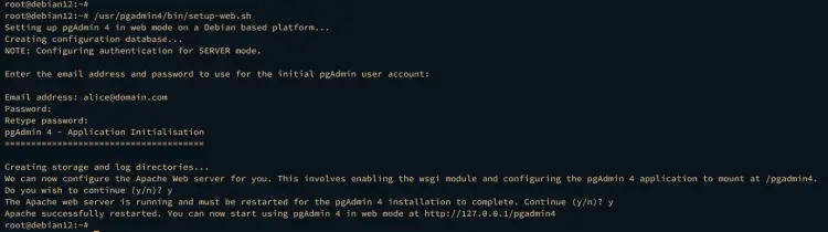 configure pgadmin