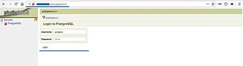 Login with postgres user to phpPgAdmin