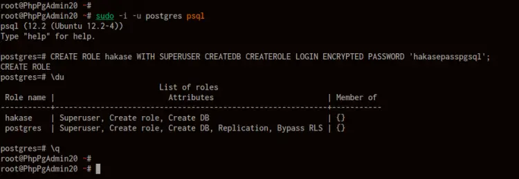 Create new user PostgreSQL
