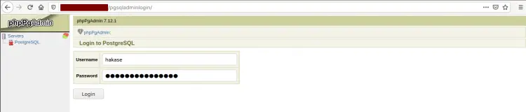 phpPgAdmin Login Page