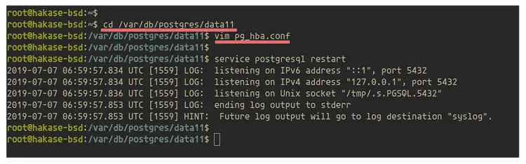 Restart postgres