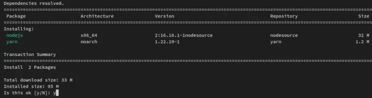 install nodejs