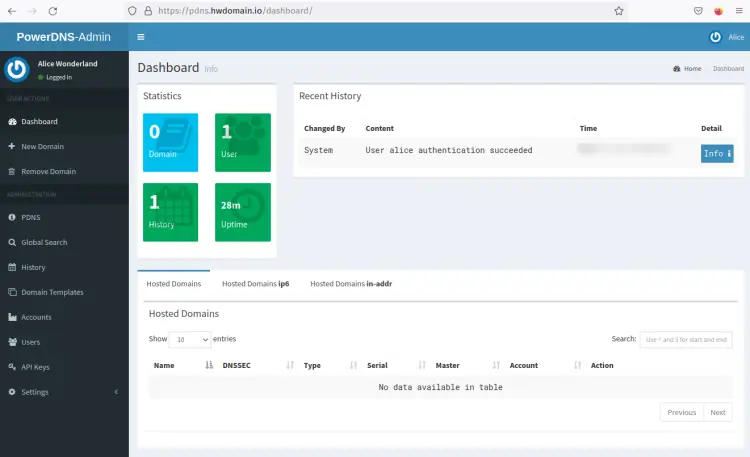 pdnsadmin dashboard