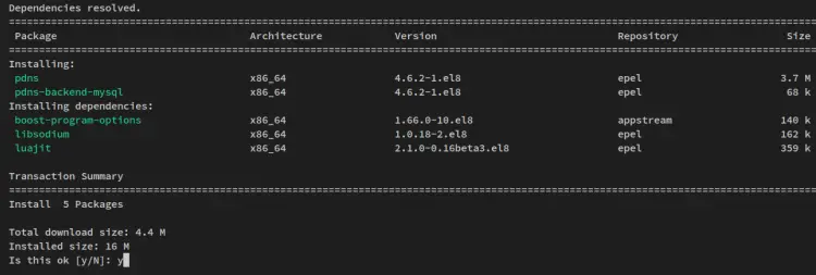 install powerdns