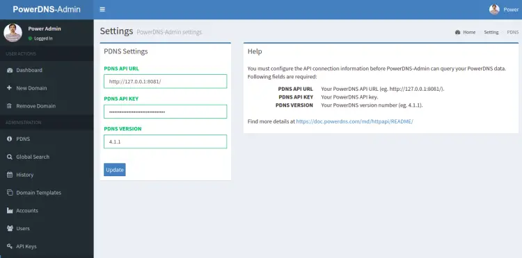 PDNS Settings