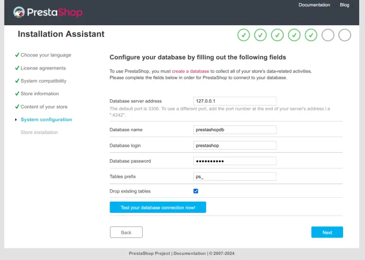 setup database