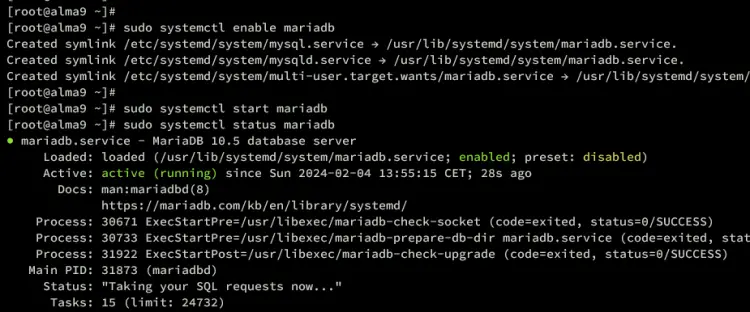 verify mariadb