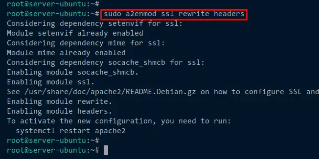 enable apache modules