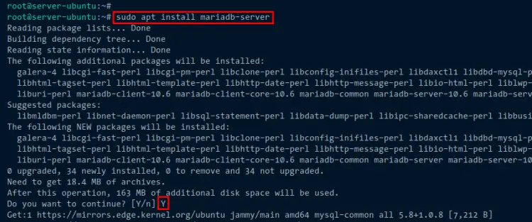 install mariadb