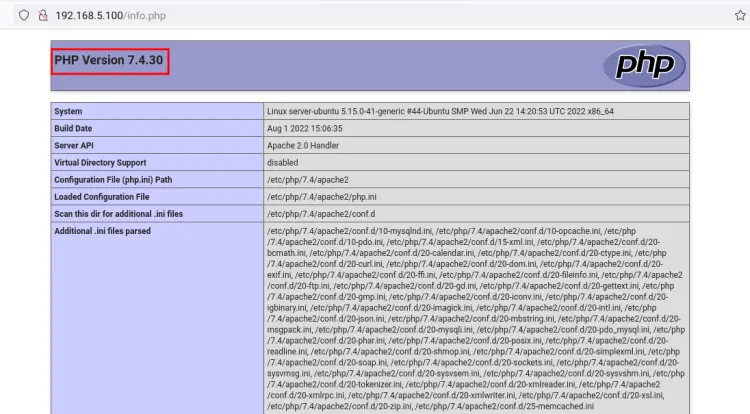 phpinfo