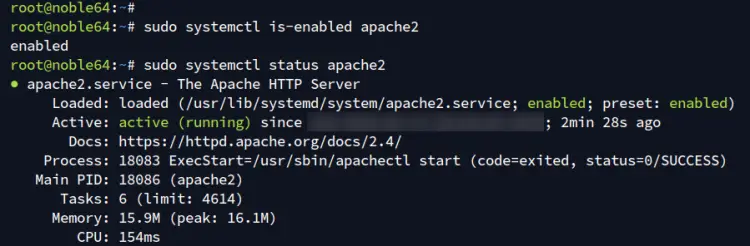 check apache2