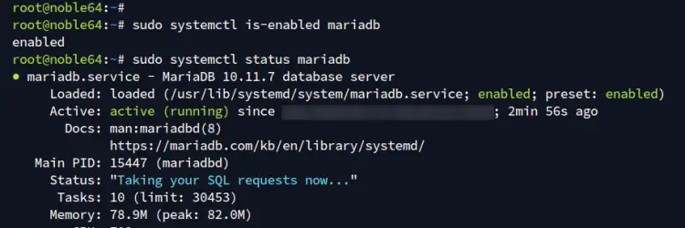 check mariadb