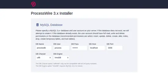 Database setup