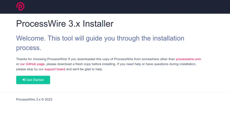 ProcessWire Installer