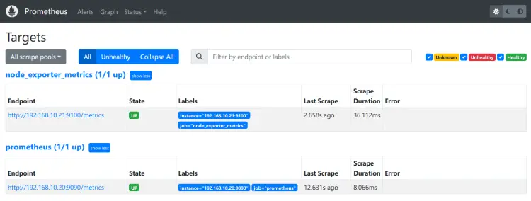 checking node exporter in prometheues