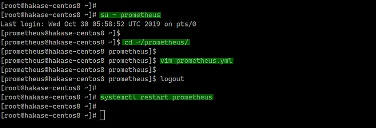 restart prometheus service