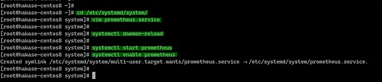 Configure prometheus service in systemd