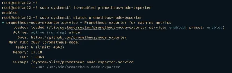 verify node exporter service