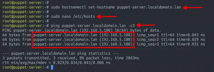 Ping to puppet-server