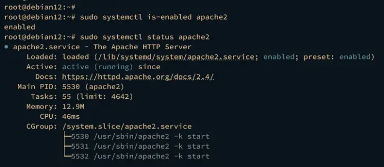 checking apache2