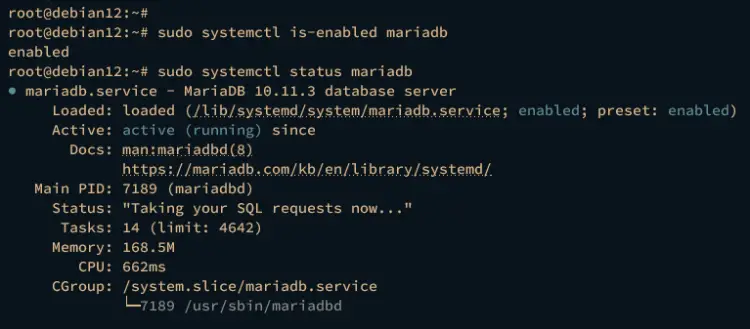 checking mariadb