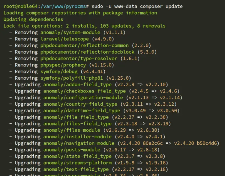 download and install pyrocms dependencies