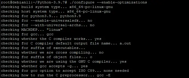 installing Python 3.9 on Debian 11