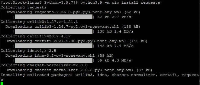 python3.9 install requests