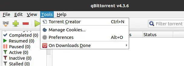 Select preferences