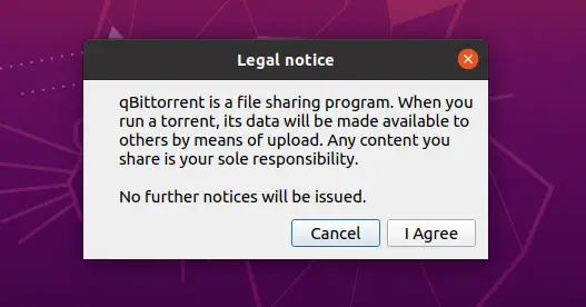 Accept legal notice