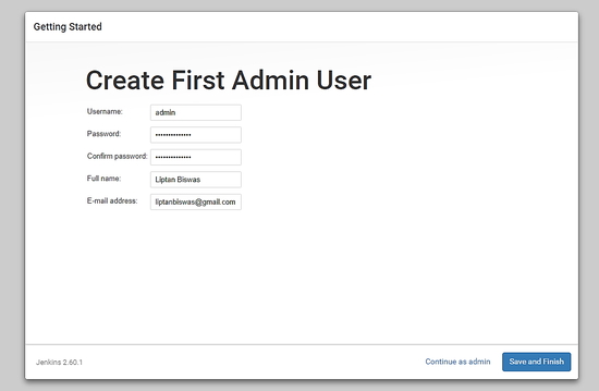 Create user in Jenkins