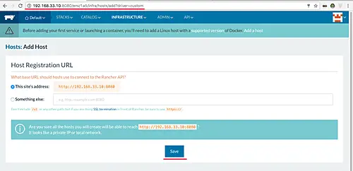 Host registration URL