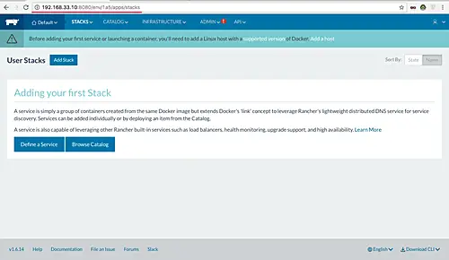 Add first stack to Rancher