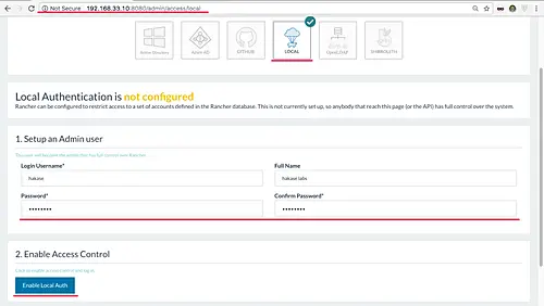 Use local authentication