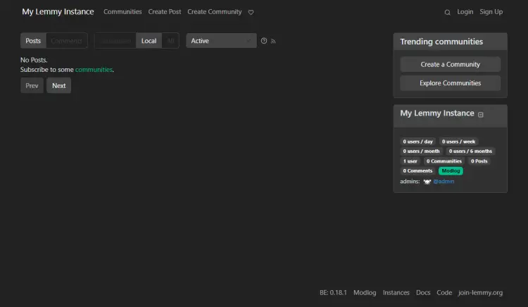 Lemmy homepage