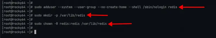 Add new user redis and create redis data directory